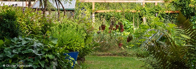 Le passage vers le potager depuis l'agora