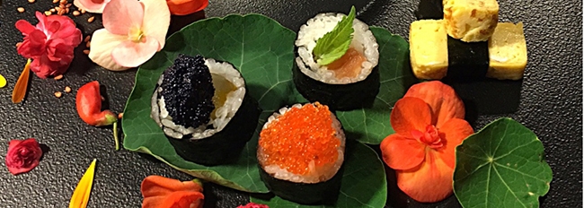 Présentation de makis et autres petites entrées